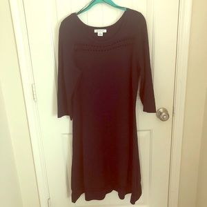 Navy peek-a-boo neckline Sweater Dress